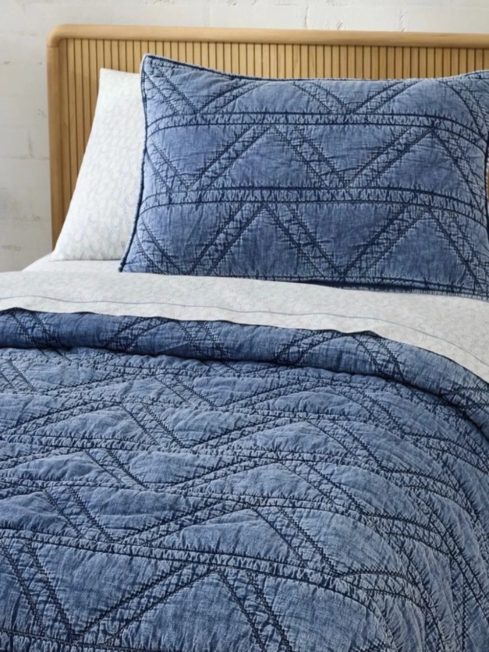 West Elm stonewashed quilted